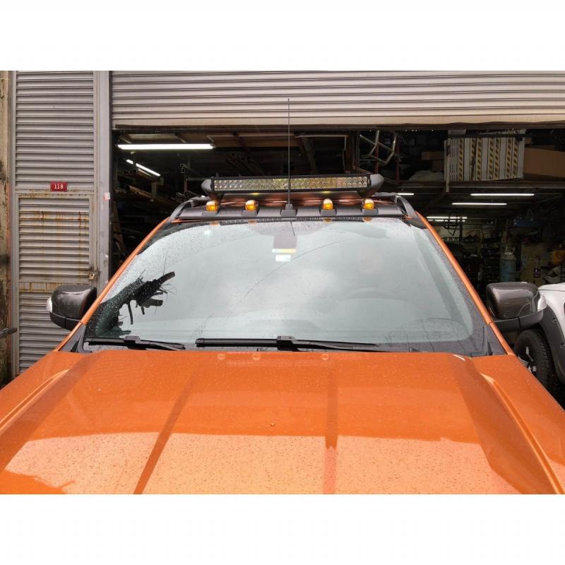 Ducki Ford Ranger 2012-2018 Turuncu 4 Ledli Tavan Şapkası Kep (ABS Plastik)
