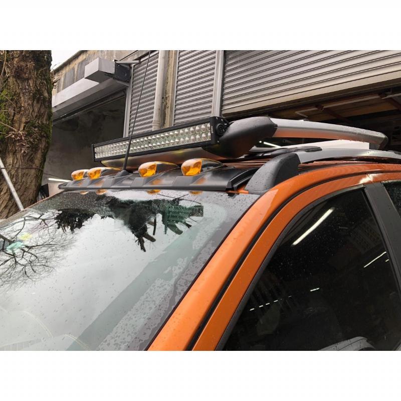 Ducki Ford Ranger 2012-2018 Turuncu 4 Ledli Tavan Şapkası Kep (ABS Plastik)