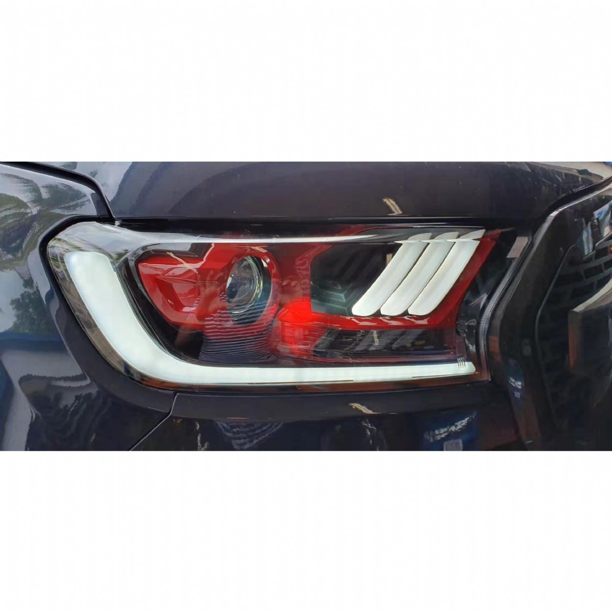 Ducki Ford Ranger 2016-2022 Ledli Mustang Tipi Far Kırmızı