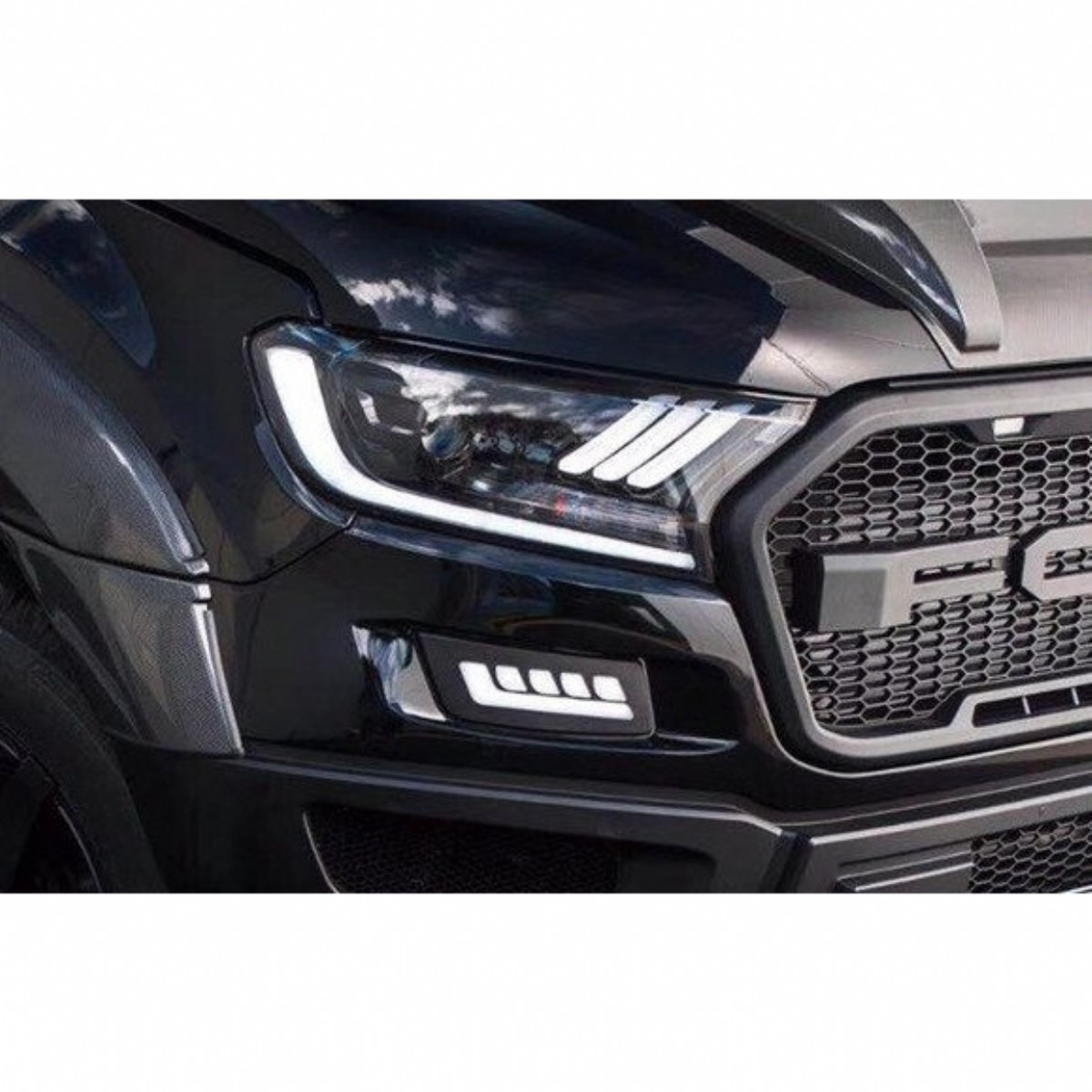 Ducki Ford Ranger 2016-2022 Ledli Mustang Tipi Far Siyah