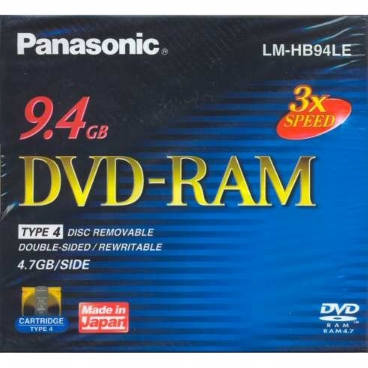 Panasonic 3X 9.4GB Removable Cartridge DVD-RAM