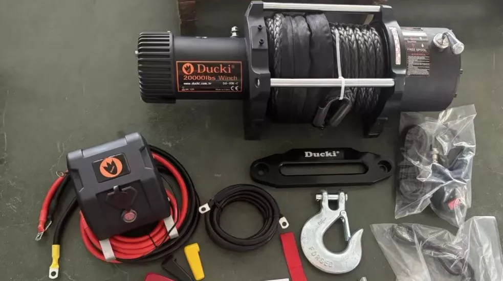 Ducki 20000lb 9000kg 24Volt Sentetik Halatlı Vinç