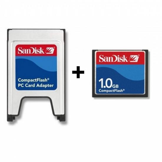 Sandisk PCMCIA-CF Adaptör + 1GB CF Kart