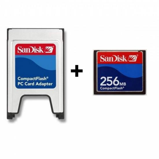 PCMCIA-CF Adaptör + 256MB CF Kart