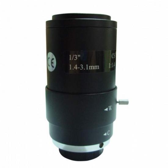 Ducki 1.4mm-3.1mm Arası Manual Zoom Ekstra Geniş Açı CS Lens