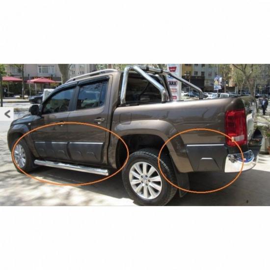 VW Amarok 2010-2018 Kapı Altı Dodiği Kapı Kaplama 6 Parça (ABS Plastik)