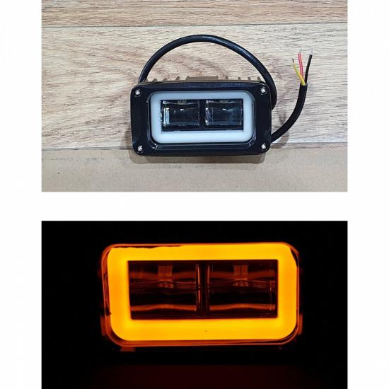 Ducki 10cm Düz 8D Led bar 20w Beyaz + Turuncu Angel (Çift)